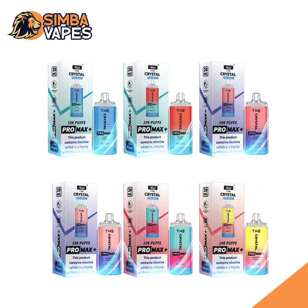 The Crystal Pro Max + 10000 Disposable Vape Pod Pack of 10