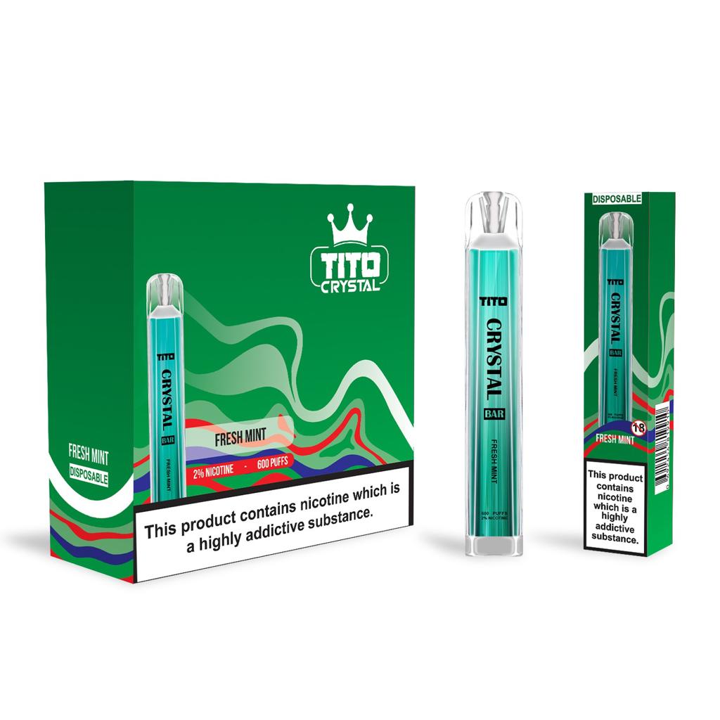 Tito Crystal Bar Vape Pen 600 Puffs Disposable Vape (Pack of 10)