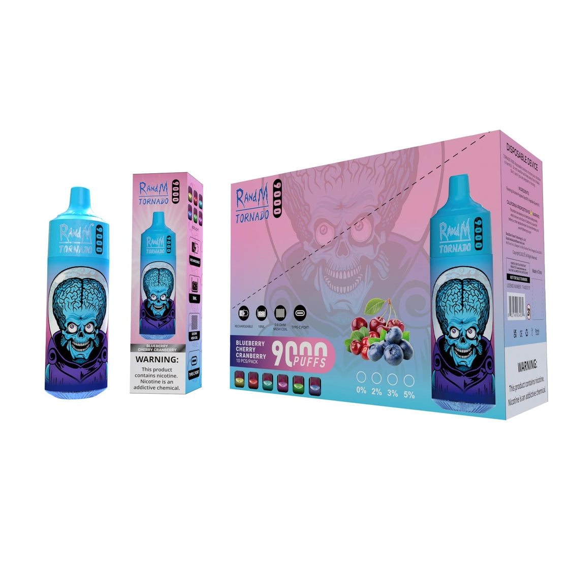 RAndM Tornado 9000 Puffs Disposable Vape (Pack of 10)